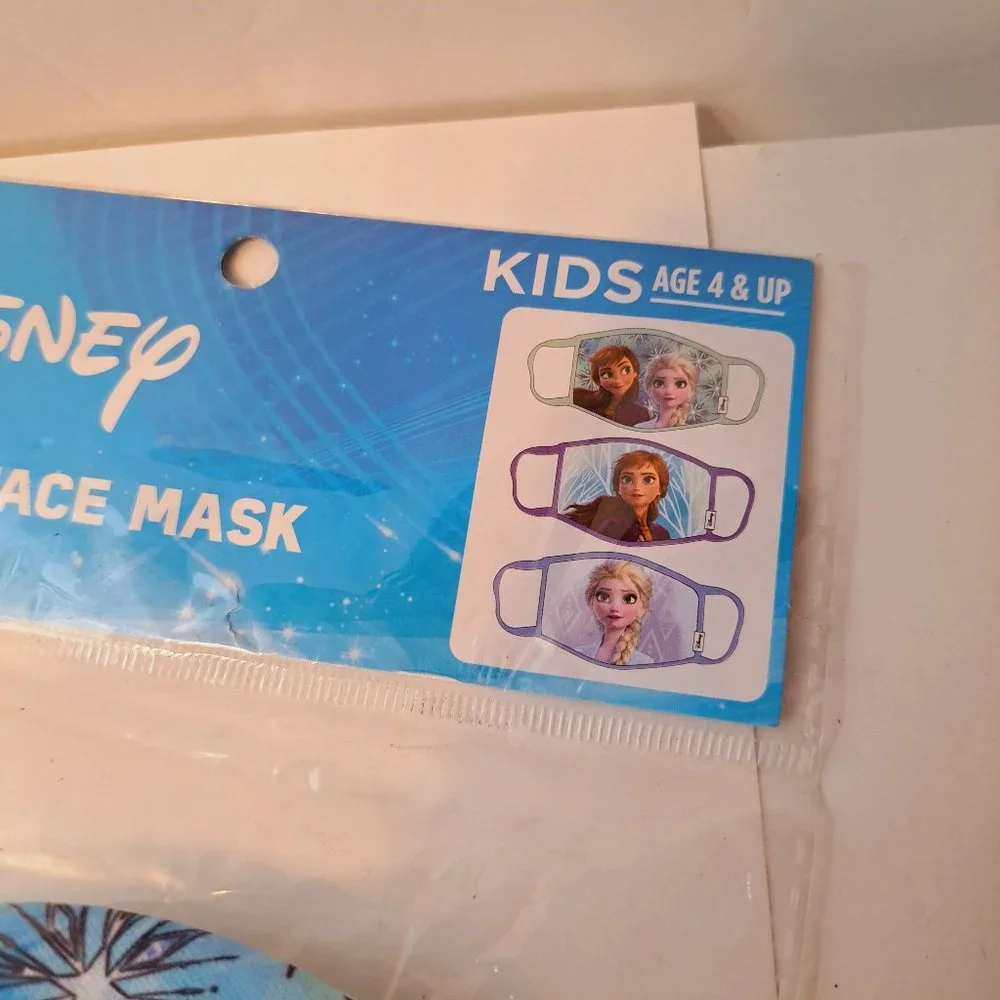 NWT Disney FROZEN ELSA & ANNA (3) CLOTH Face MASKS in a Package Kids AGE 4 & UP